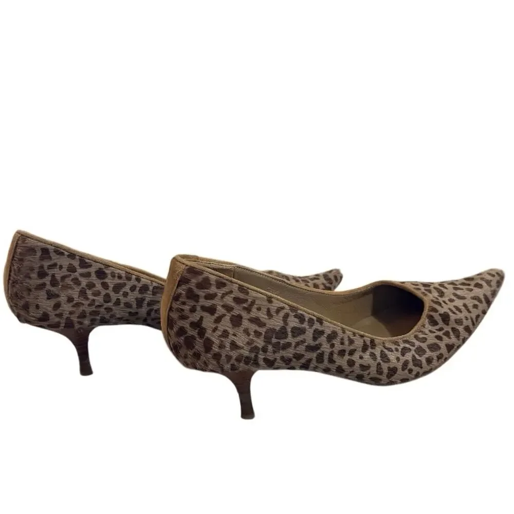 Women's Size XL Vintage Richard Tyler Pointed Toe Stiletto Kitten Heel Fur